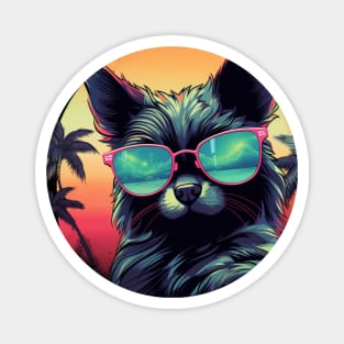 Retro Wave Balinese Cat Magnet